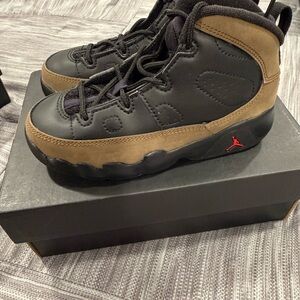 Jordan 9 Kids' Black and Brown High-Top Sneakers